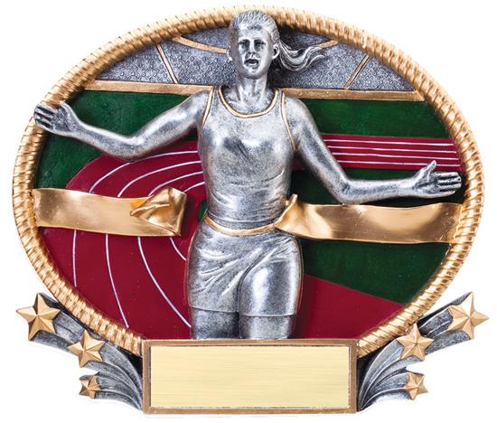 Female Track Trophy Small 3D Oval
