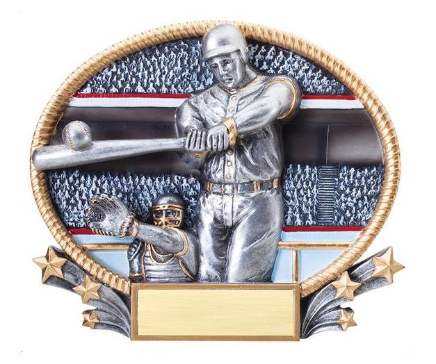 Baseball Player 3D Oval Trophy