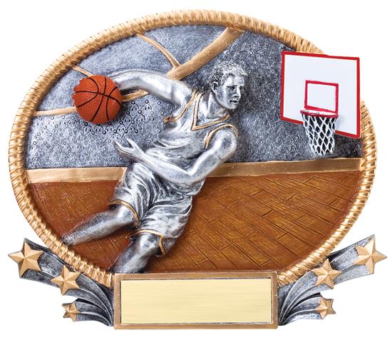Basketball Player 3D Oval Trophy