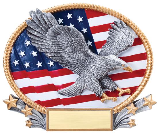 Patriotic Eagle Oval 3D Trophy
