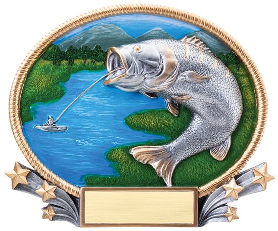 Fishing 3D Oval Trophy
