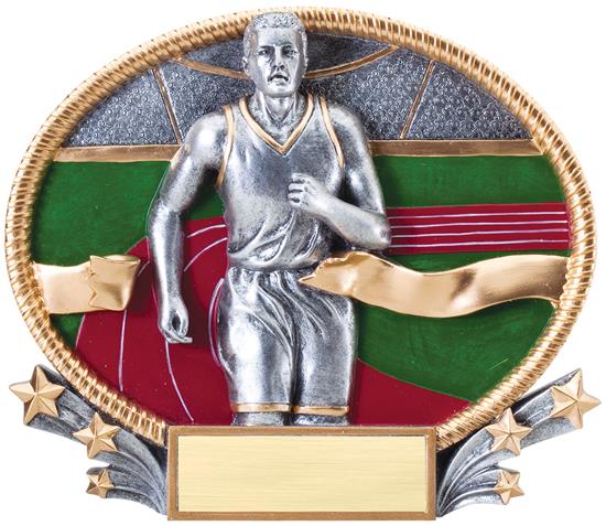 Male Track 3D Oval Trophy