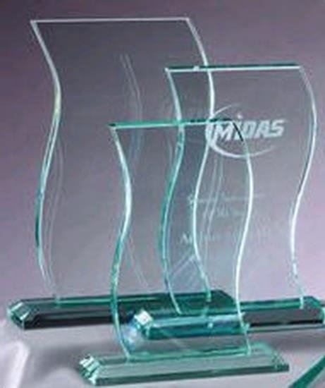 Wavy Jade Glass Award