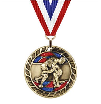 Wrestling Glitter Medal