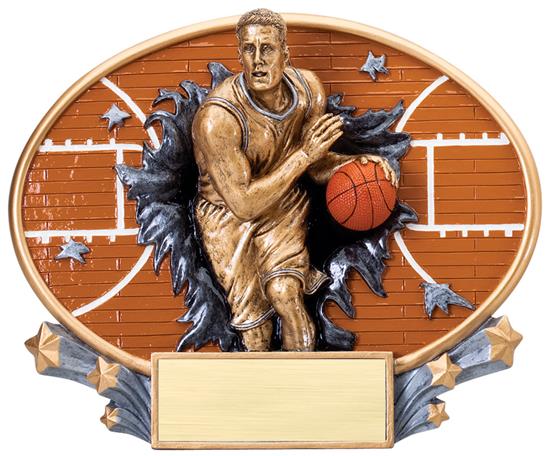 Male Basketball Explosion Oval Trophy