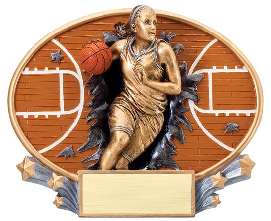 Female Basketball Explosion Oval Trophy