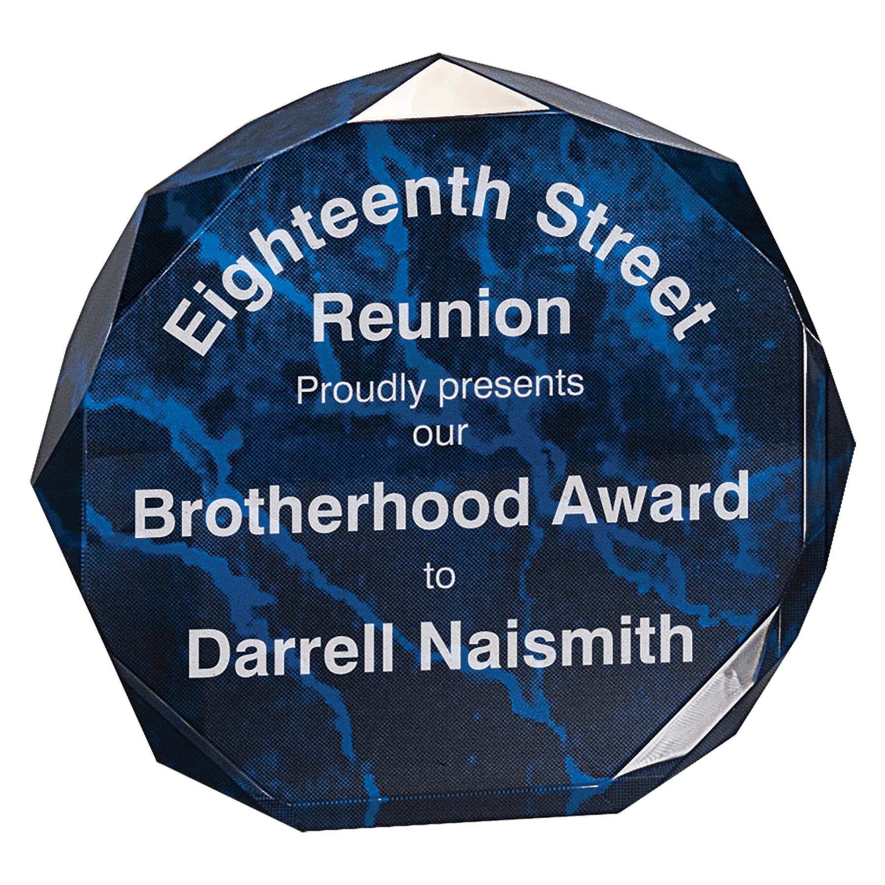 Blue Marble Octagon Acrylic Award