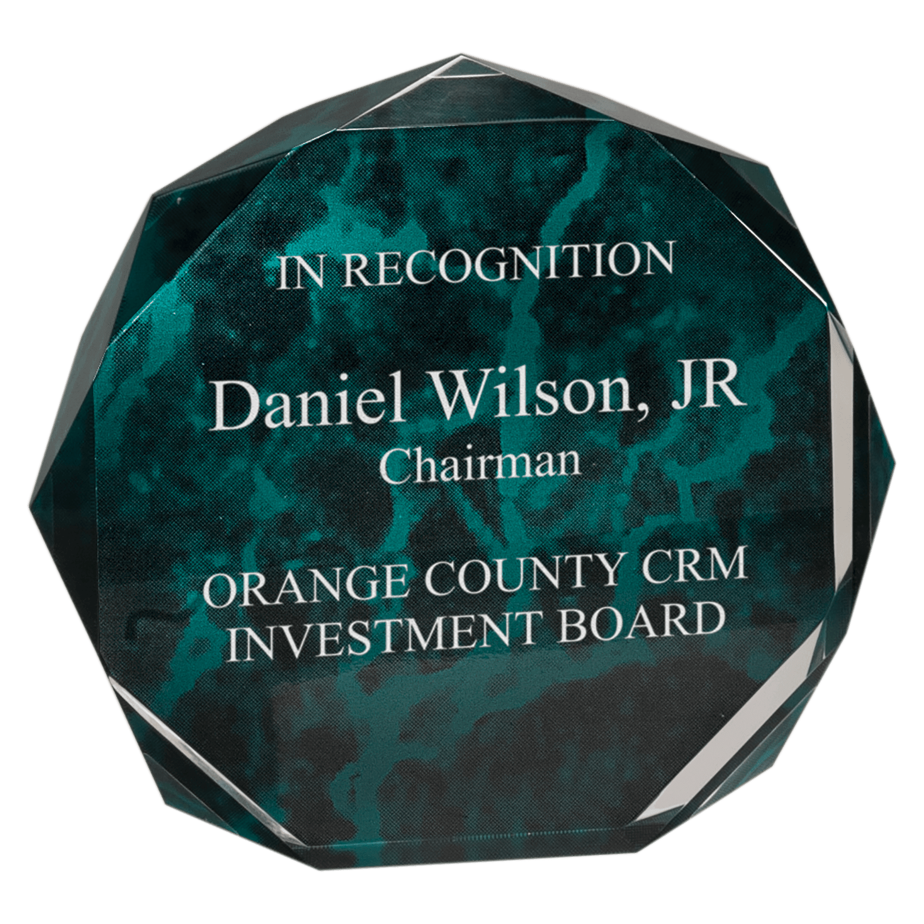 Green Acrylic Octagon Award