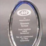 Acrylic Blue Oval Award