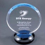 Round Blue Halo Acrylic Award