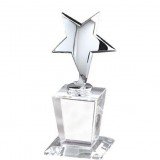 Silver Pedestal Crystal Award
