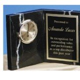 Black Zebra Marble Clock