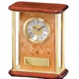 Burlwood Piano Finish Desk Clock