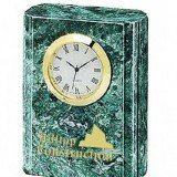 Green Marble Petite Column Clock