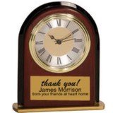 Mahogany Arched Desk Clock