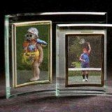 Vertical Glass Crescent Award