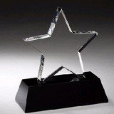 Crystal Star Black Pedestal Award
