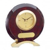 Rosewood Round Desk Clock