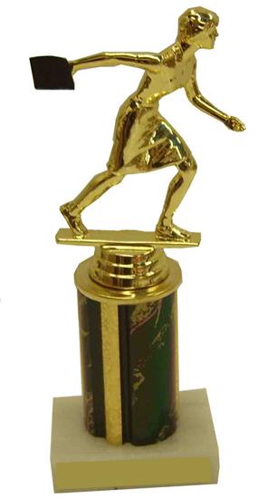 Female Cornhole Column Trophy