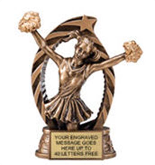 Cheerleader Star Flame Resin Trophy 5.5 Inches