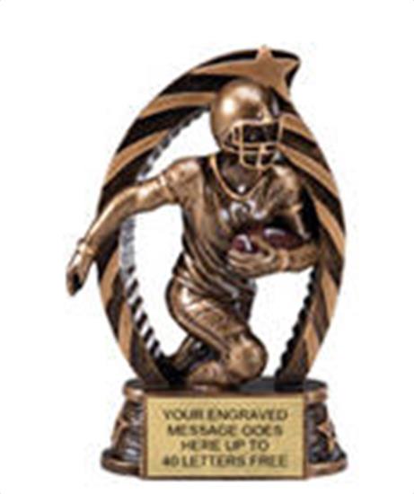 Football Star Flame Resin Trophy 5.5 Inches