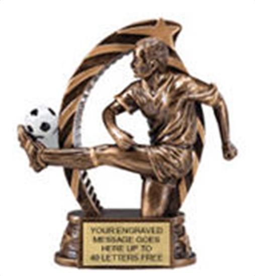 Soccer Male Star Flame Resin Trophy 5.5 Inches