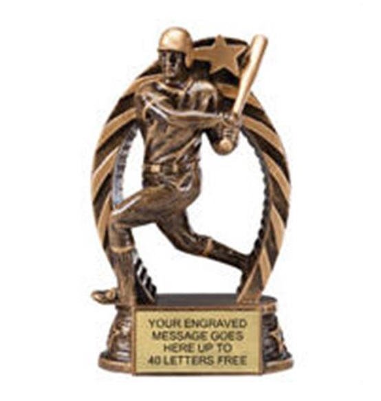 Baseball Star Flame Resin Trophy
