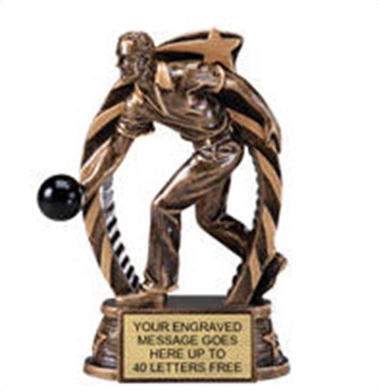 Bowling Male Star Flame Resin Trophy