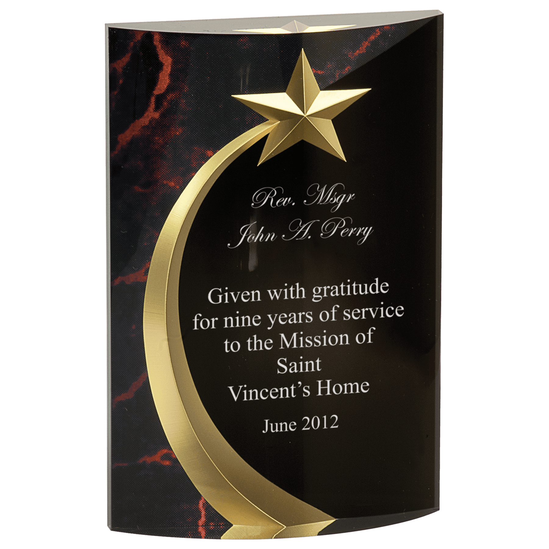 Red Marble Shooting Star Acrylic