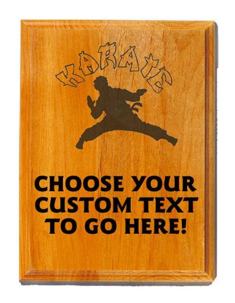 Karate Sand Oak Plaque