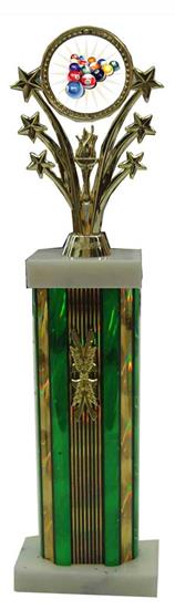 Large Star Column Billiard 2 Trophies