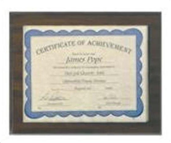 Certificate Holder Plaque