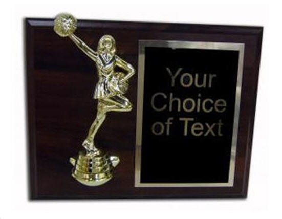 Plaque with Cheerleader Figure
