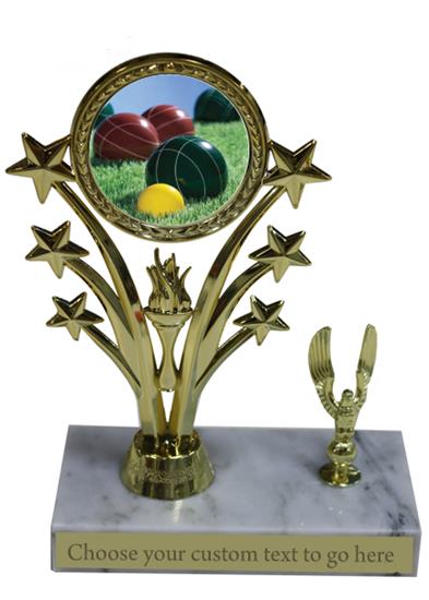 Bocce Ball Marble Base Star Trophy
