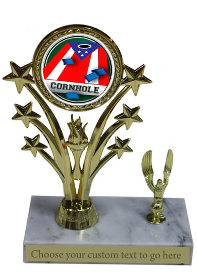 Cornhole Marble Base Star Trophy