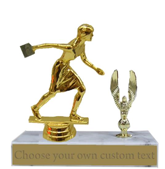 Female Cornhole Marble Base Trophy