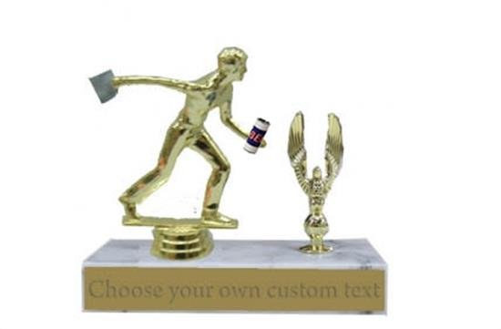 Male Cornhole Drinking Marble Base Trophy