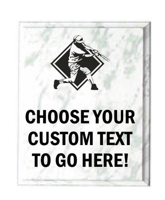 Baseball White Marble Plaque
