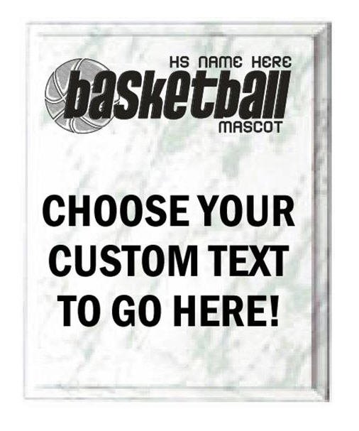 Basketball White Marble Plaque