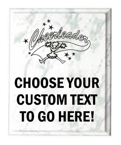 Cheerleading White Marble Plaque