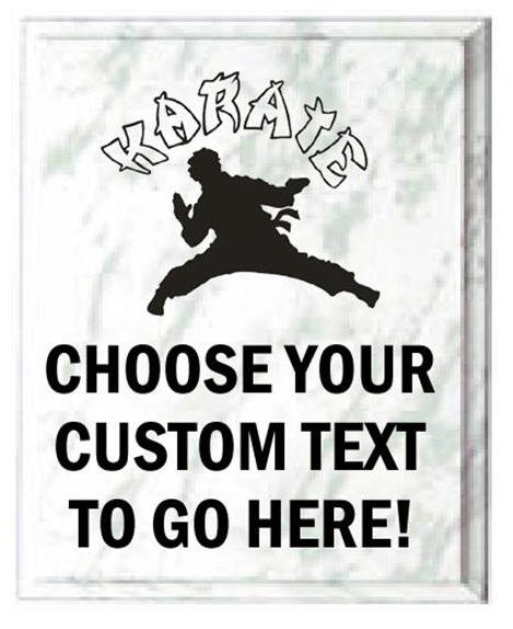 Karate White Marble Plaque