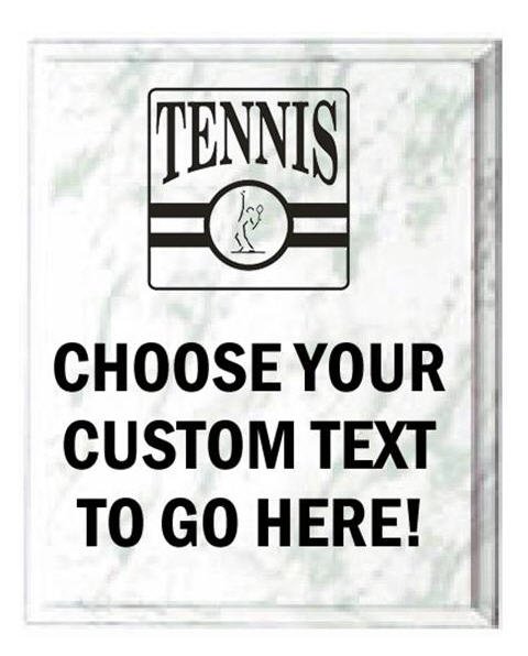 Tennis White Marble Plaque