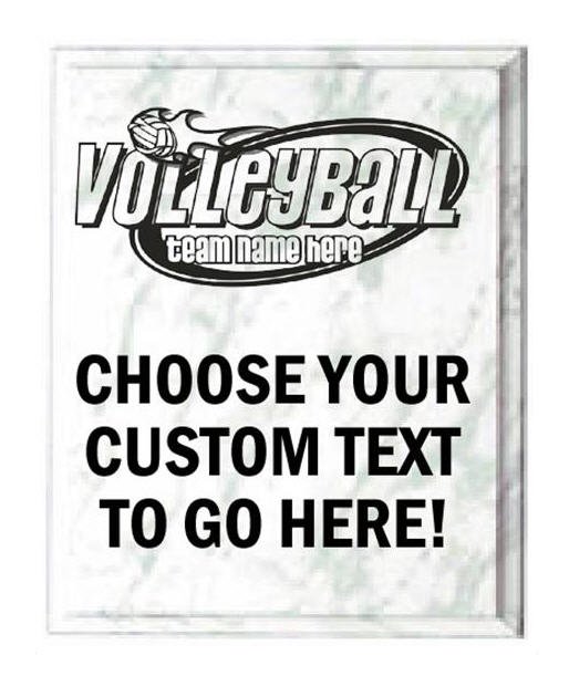 Volleyball White Marble Plaque