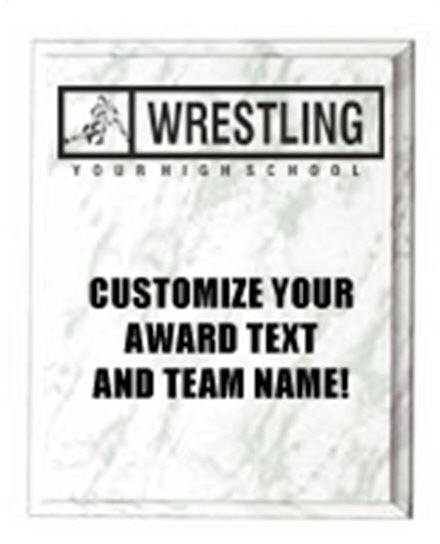 Wrestling White Marble Plaque