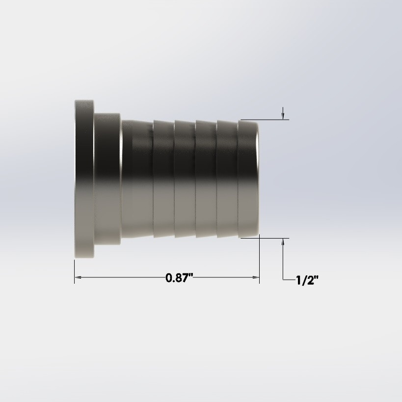 1/2" Barb Stainless Steel Barbed Beer Hose Nipple