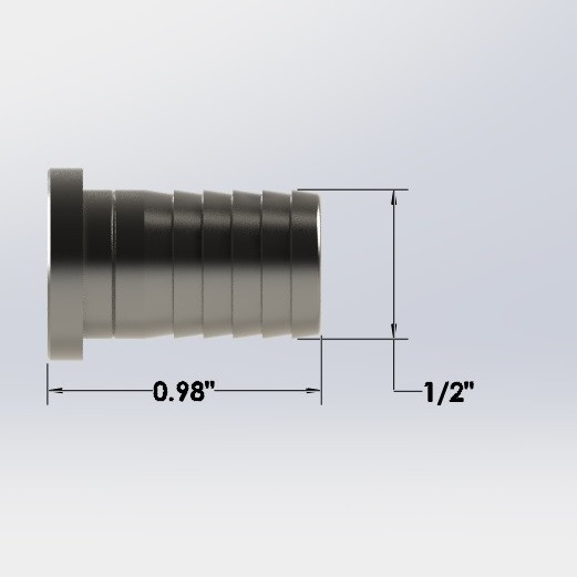 1/2" S/S Barbed Hose Plug