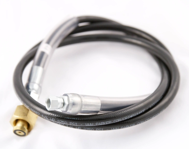 High Pressure Hose Assembly, 6' Length, 1/4" Female Flare Swivel x CGA320 CO2 Fitting, Vinyl Cover