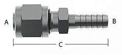 Compression to Barb Fitting - 5/16" Tube Size to 3/8" Barb