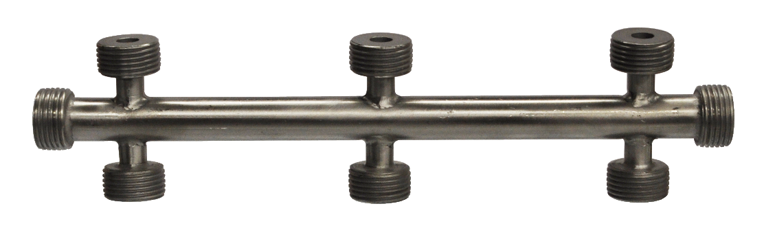 8 Way Beer Threaded Cleaning Manifold - Short