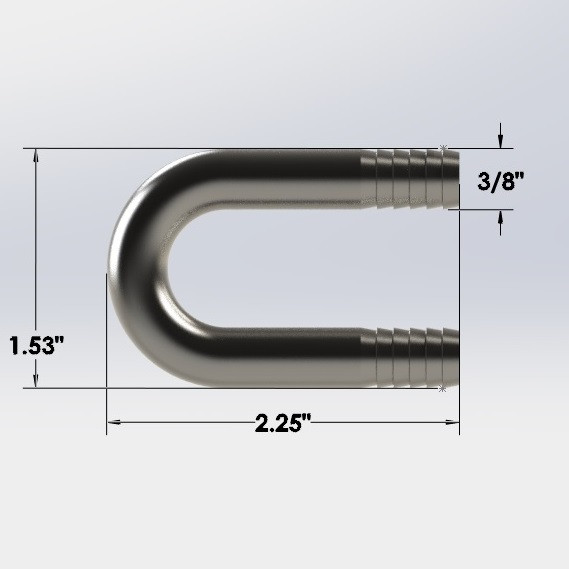 3/8" Barbed U-Bend - Small